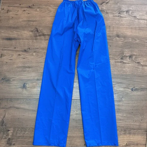 Vintage Columbia Sportswear Mens XS Blue Hooded Rain Jacket Pants Waterproof PVC